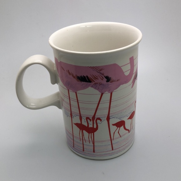 ViTG Flamingoes Coffee Mugs by Jack Dadd Porcelain Dunoon. Made in Scotland - Picture 2 of 8